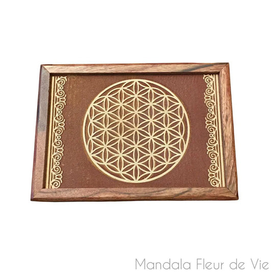 Boite en Bois pour Jeu de Tarot Fleur de Vie - Mandala Fleur de vie