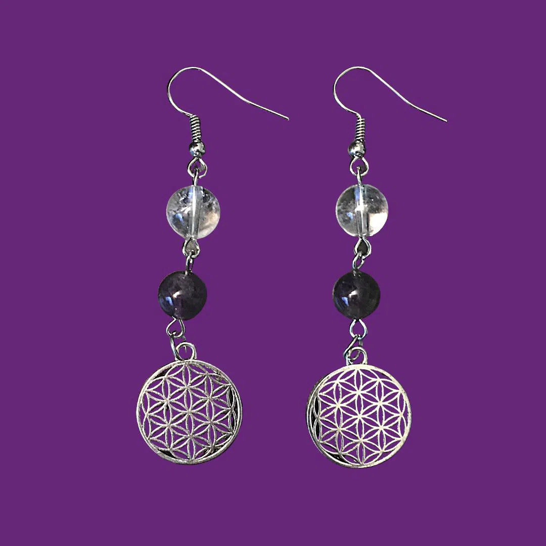 Boucle d Oreille Fleur de Vie - Mandala Fleur de vie