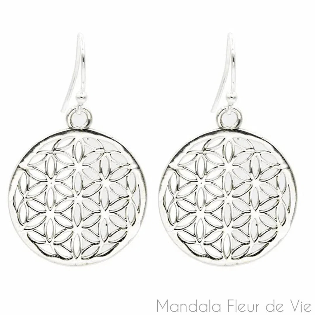 Boucles d'Oreilles Fleur de vie - Mandala Fleur de vie