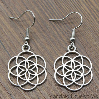 Boucles d'oreilles Fleur de Vie Graine de Vie Mandala Fleur de vie