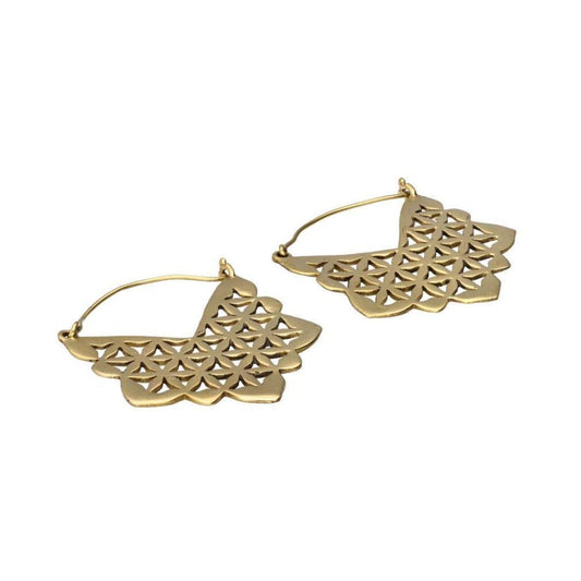 boucles d oreilles fleur de vie bronze