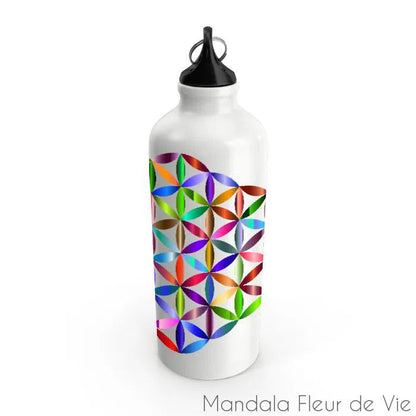 Bouteille Fleur de vie Arc-en-ciel Mandala Fleur de vie