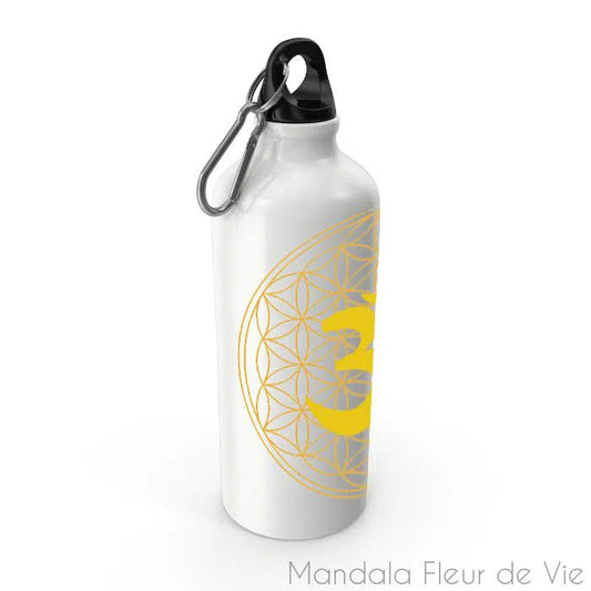 Bouteille Mandala Fleur de Vie Or Aum