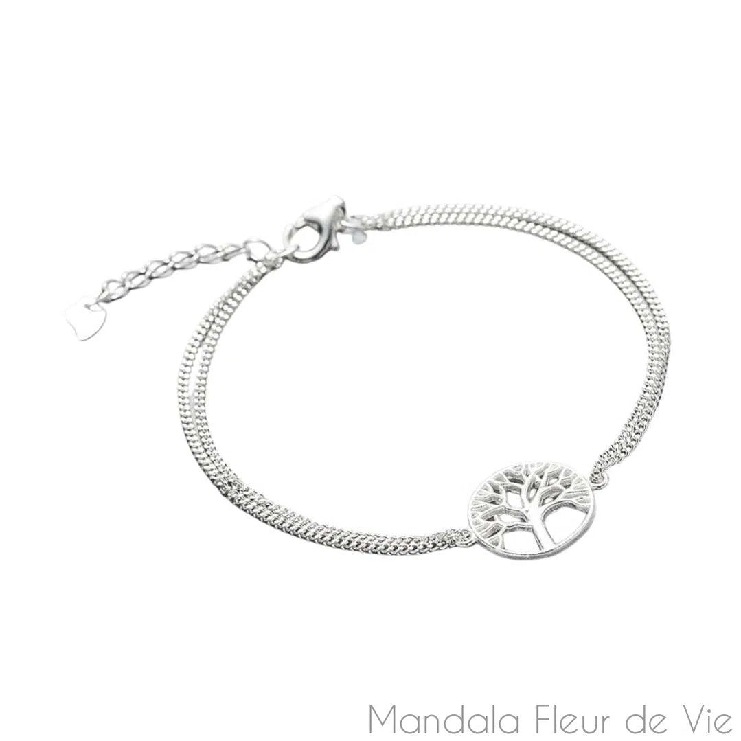 Bracelet Arbre de Vie Argent - Mandala Fleur de vie