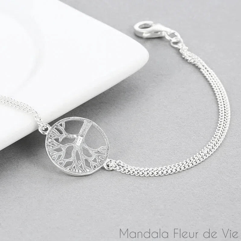 Bracelet Arbre de Vie Argent - Mandala Fleur de vie