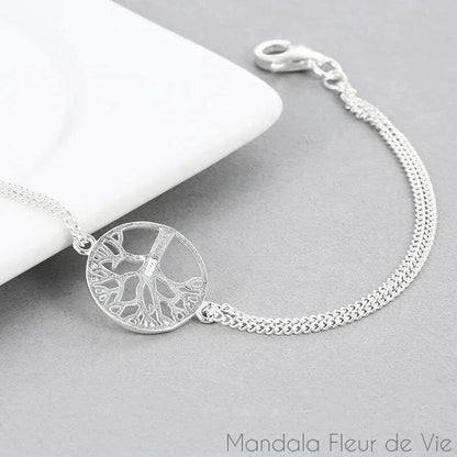 Bracelet Arbre de Vie Argent - Mandala Fleur de vie