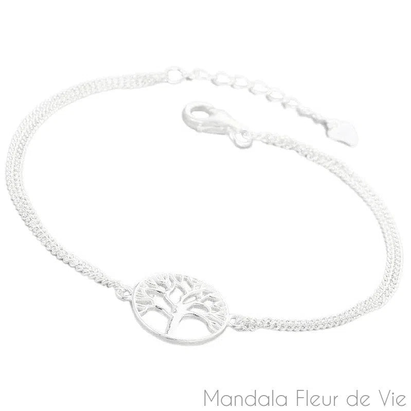 Bracelet Arbre de Vie Argent - Mandala Fleur de vie