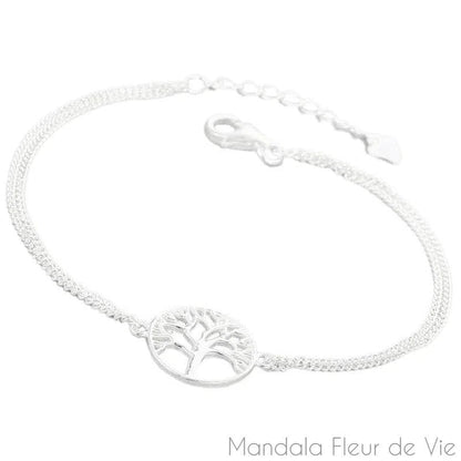 Bracelet Arbre de Vie Argent - Mandala Fleur de vie