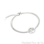 Bracelet Arbre de Vie Argent Mandala Fleur de vie