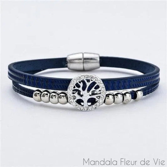 Bracelet Cuir Arbre de Vie