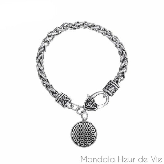 Bracelet Fleur de Vie Symboles (Acier)