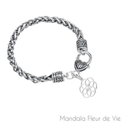 Bracelet Fleur de Vie "Graine de Vie" (Acier)