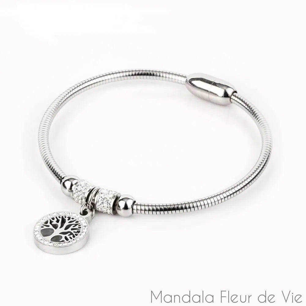 Bracelet Luxe Arbre de Vie en Acier Inoxydable