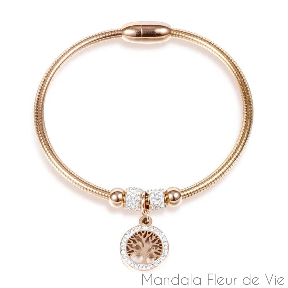 Bracelet Luxe Arbre de Vie en Acier Inoxydable