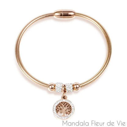 Bracelet Luxe Arbre de Vie en Acier Inoxydable