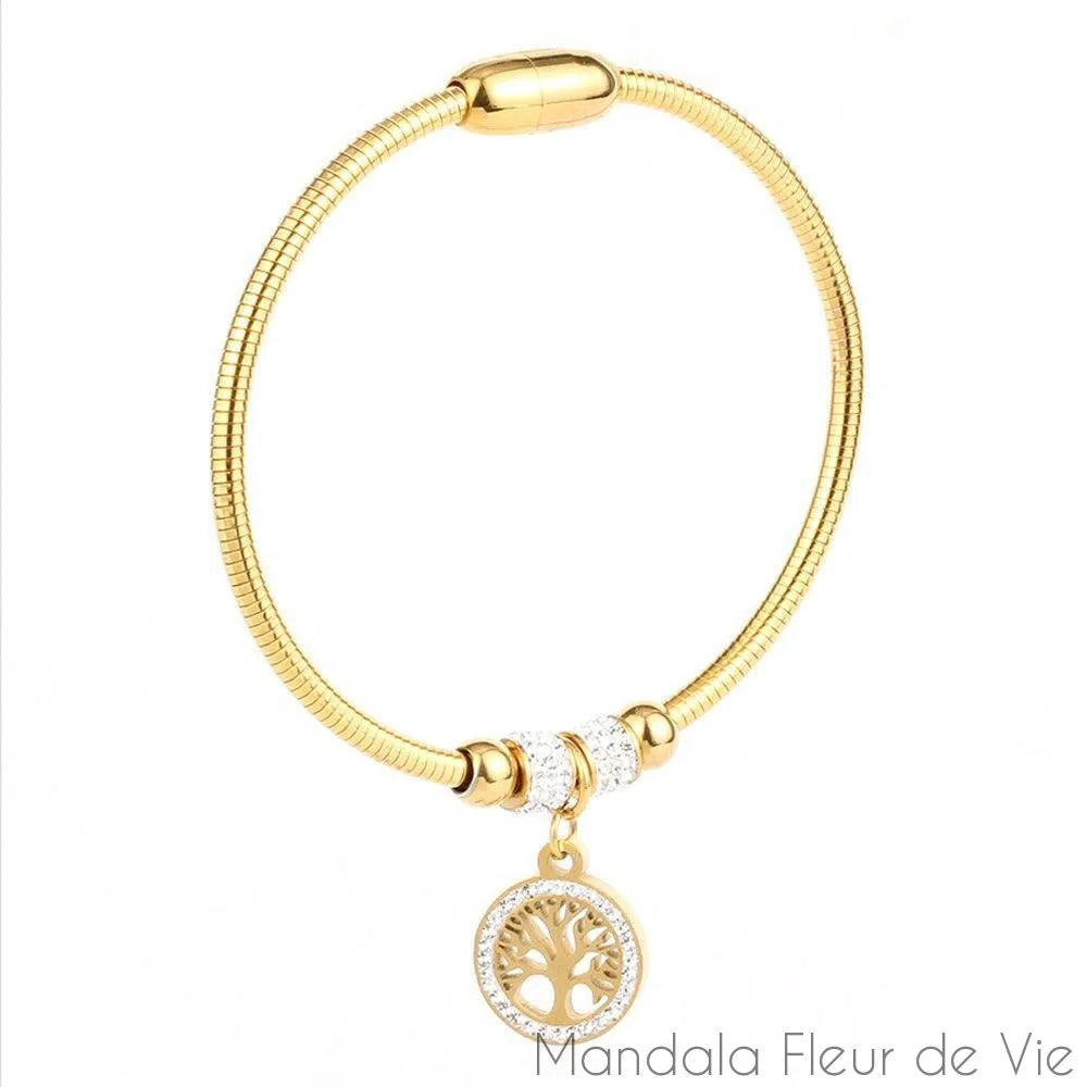 Bracelet Luxe Arbre de Vie en Acier Inoxydable