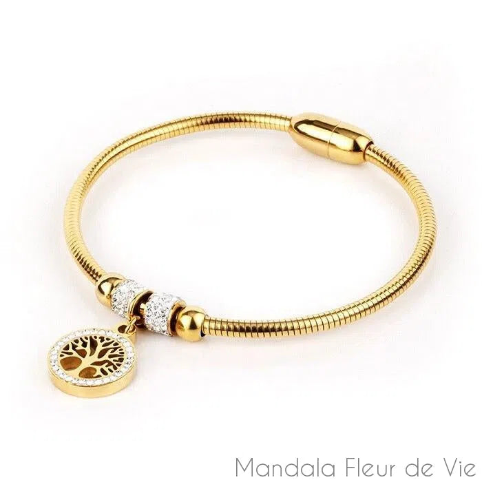 Bracelet Luxe Arbre de Vie en Acier Inoxydable