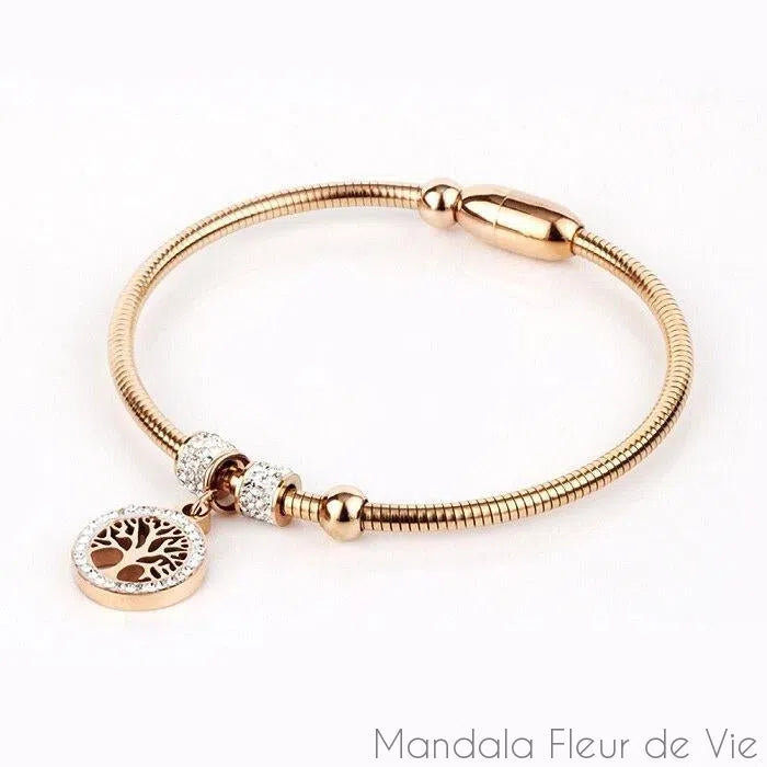 Bracelet Luxe Arbre de Vie en Acier Inoxydable