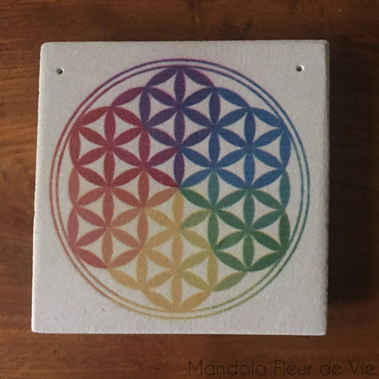 Brule Encens en Grés - Mandala Fleur de vie