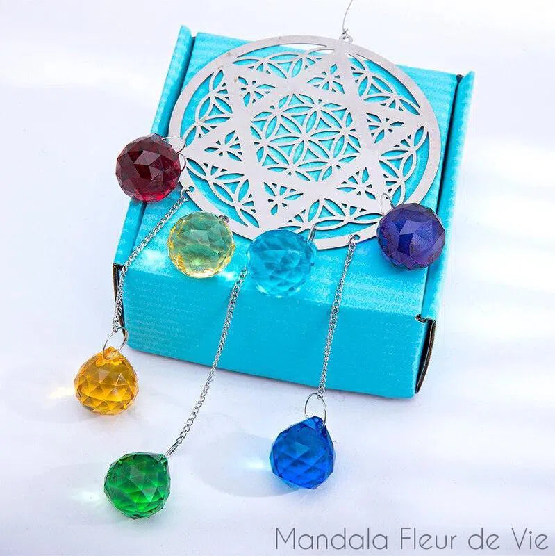 Capteur de Soleil Fleur de Vie Hexagramme - Mandala Fleur de vie