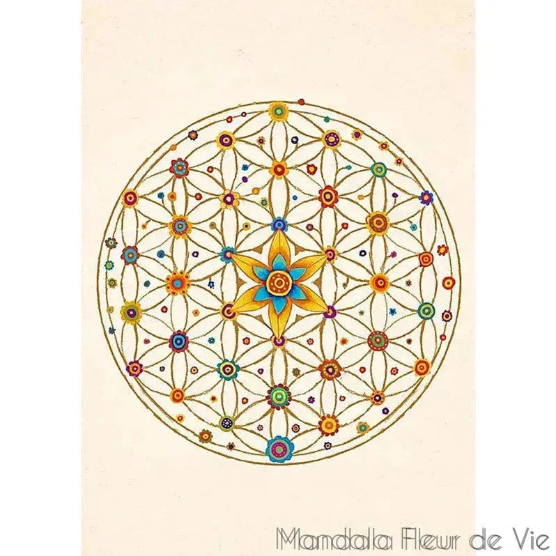 Carte Postale Fleur de Vie - Mandala Fleur de vie