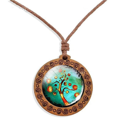 Collier Arbre de Vie Bois Vert