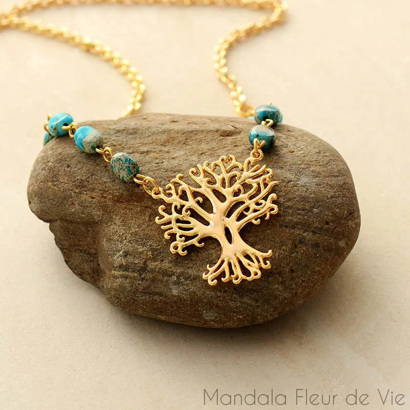 Collier Arbre de Vie "Océan" - Mandala Fleur de vie