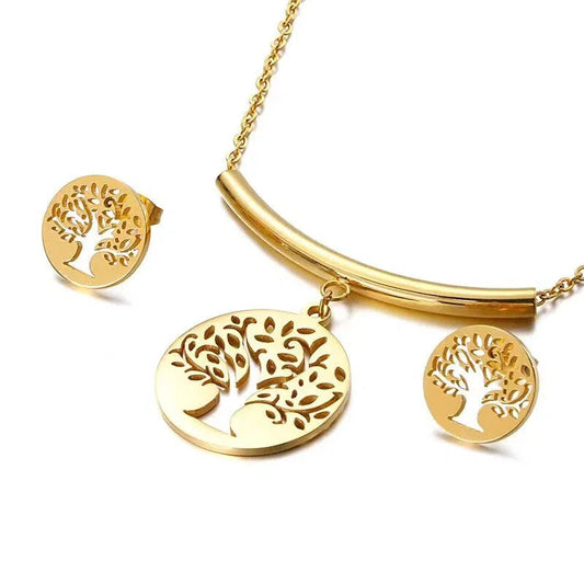 Collier Arbre de Vie avec Boucles d'Oreilles