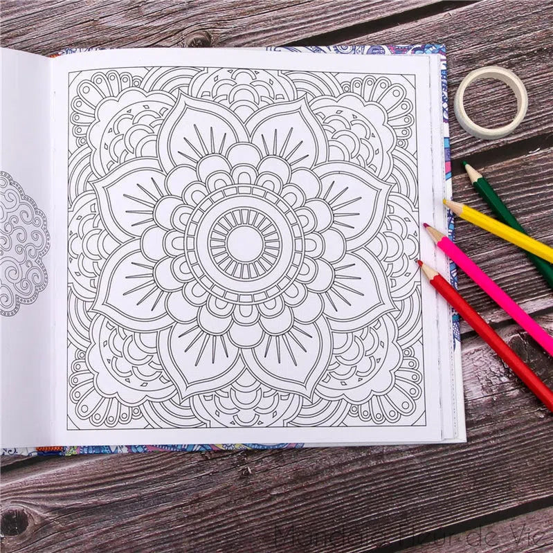 Coloriage Anti Stress - Mandala Fleur de vie