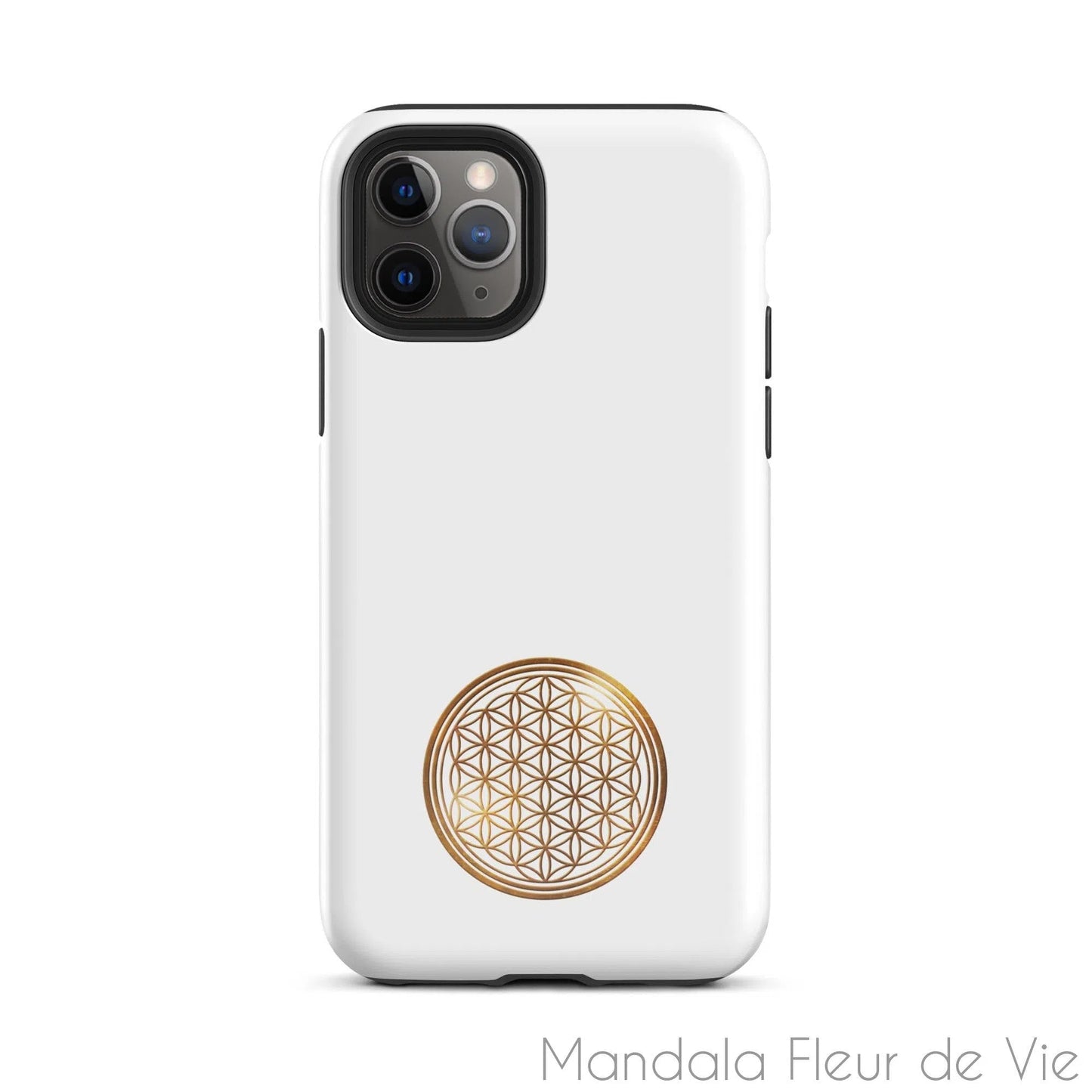 Coque d'iPhone® rigide Fleur de Vie Or - Mandala Fleur de vie