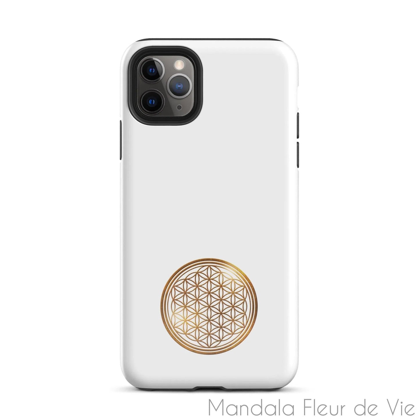 Coque d'iPhone® rigide Fleur de Vie Or - Mandala Fleur de vie