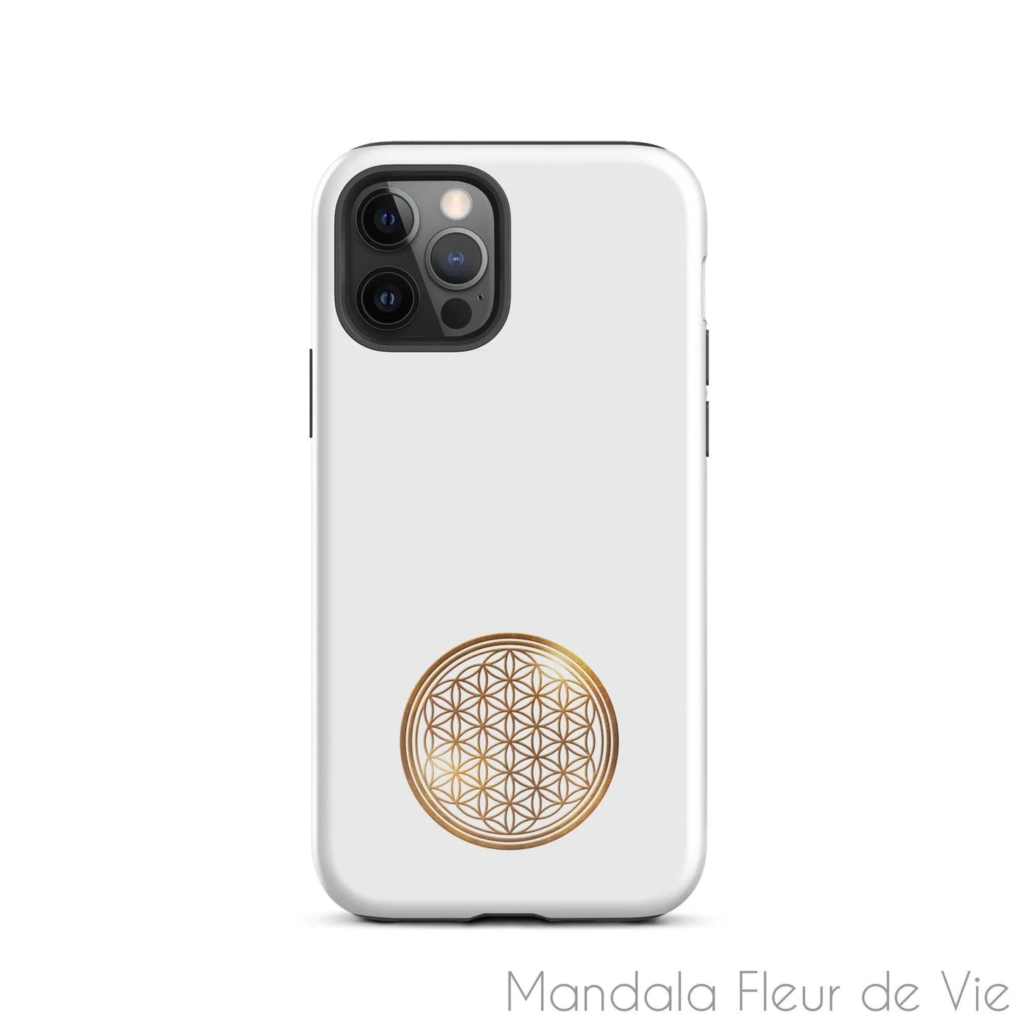 Coque d'iPhone® rigide Fleur de Vie Or - Mandala Fleur de vie