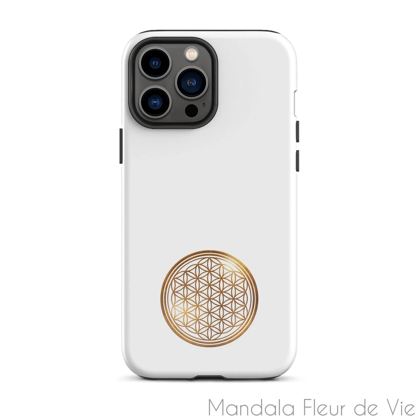 Coque d'iPhone® rigide Fleur de Vie Or - Mandala Fleur de vie