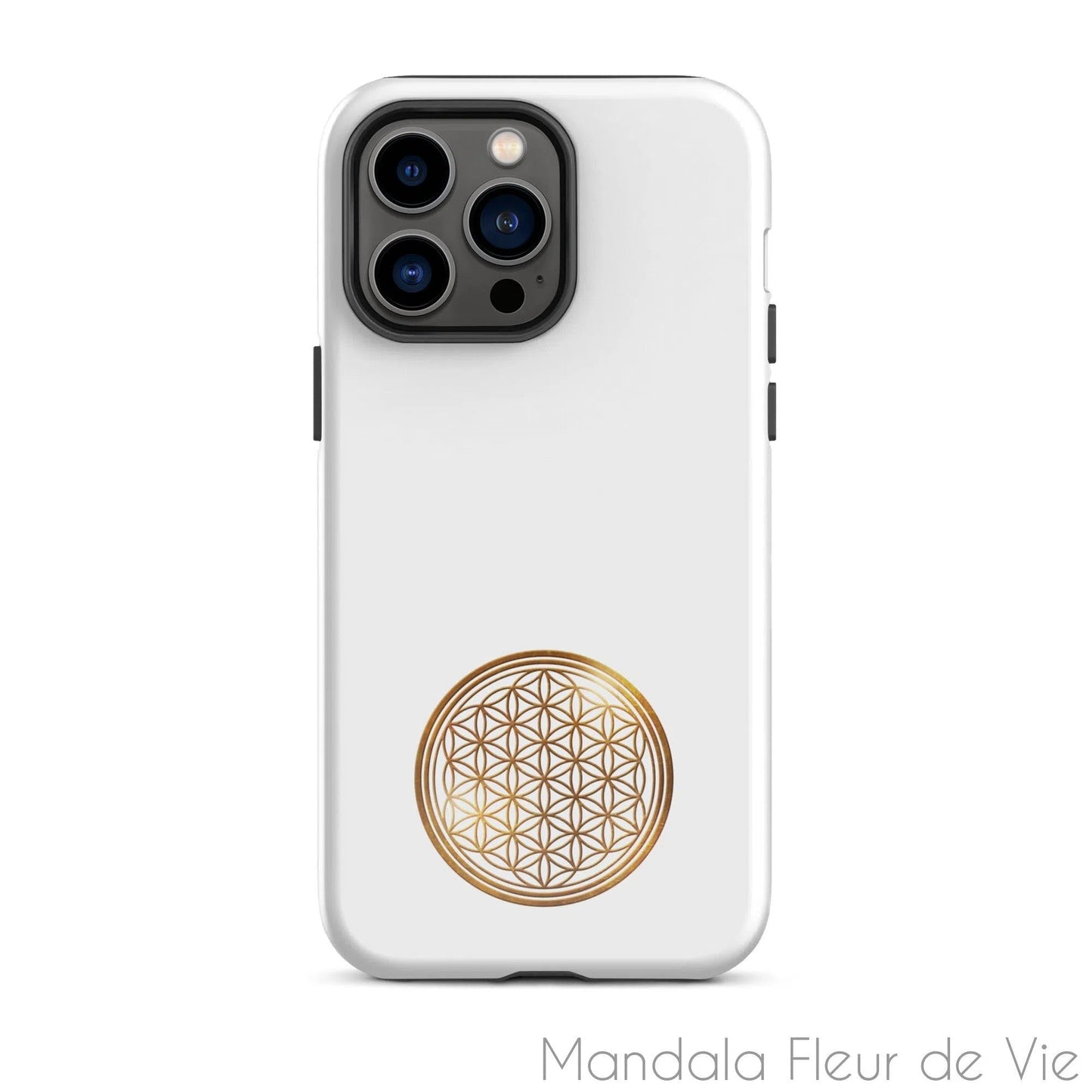 Coque d'iPhone® rigide Fleur de Vie Or - Mandala Fleur de vie