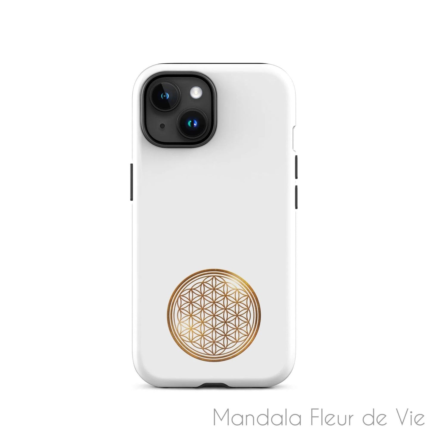 Coque d'iPhone® rigide Fleur de Vie Or - Mandala Fleur de vie