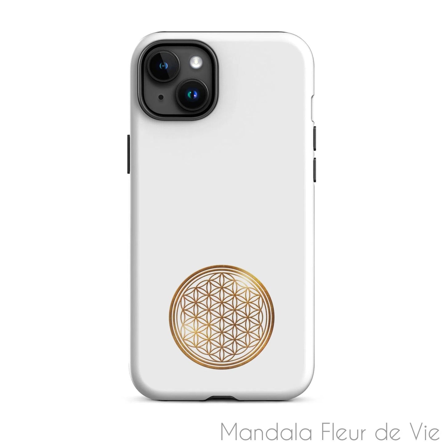 Coque d'iPhone® rigide Fleur de Vie Or - Mandala Fleur de vie