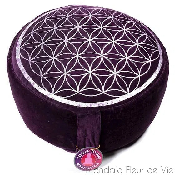 Coussin de Méditation Fleur de Vie Violet