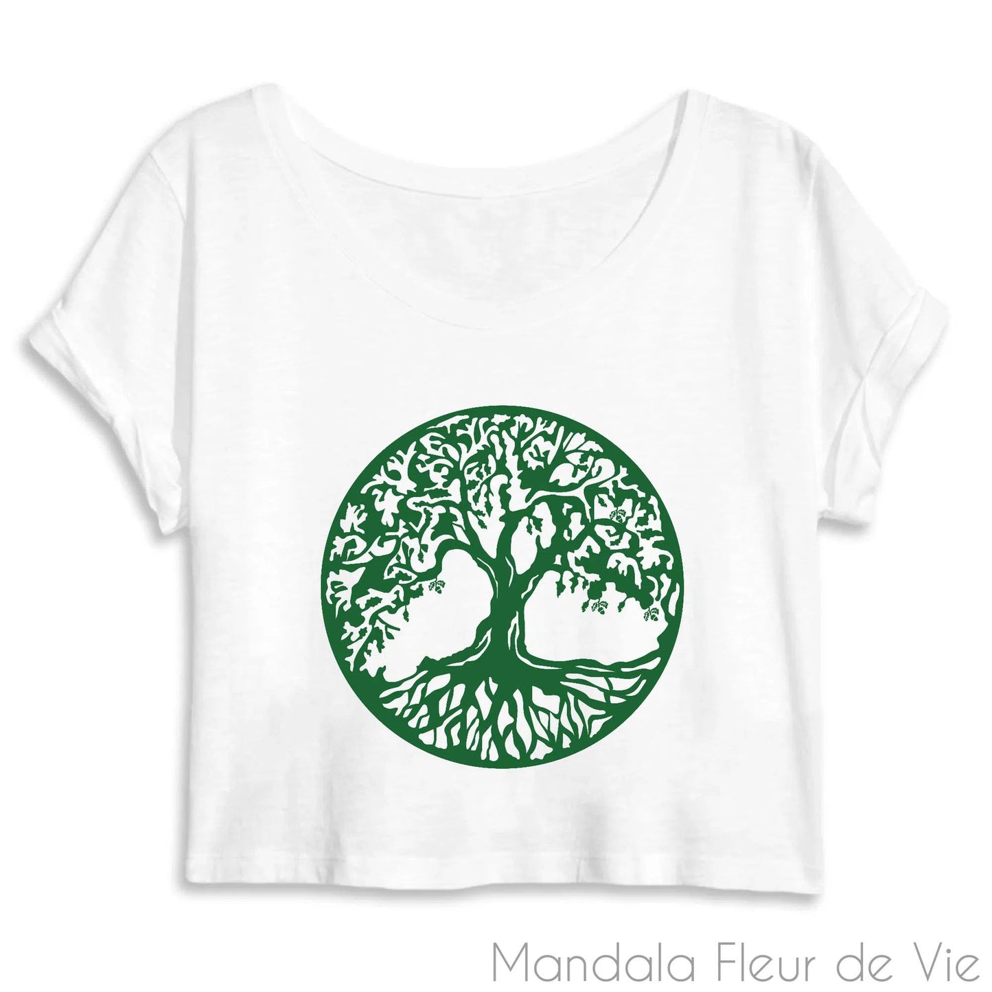 Crop Top Arbre de Vie Vert