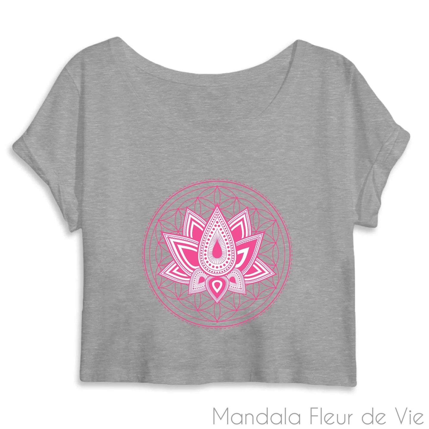 Crop Top Femme Fleur de Vie Lotus Rose