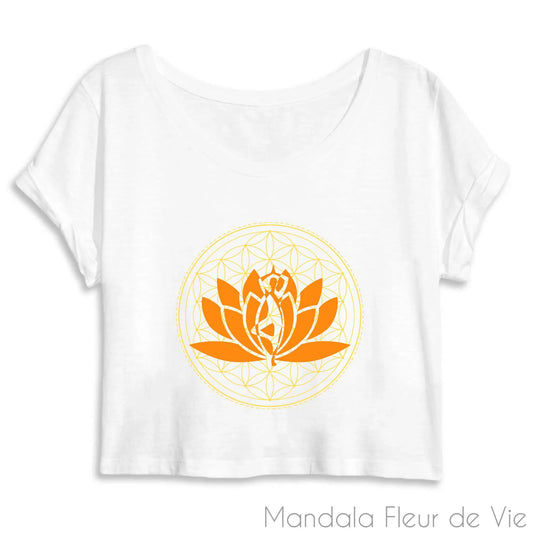 Crop Top Femme Fleur de Vie Yoga