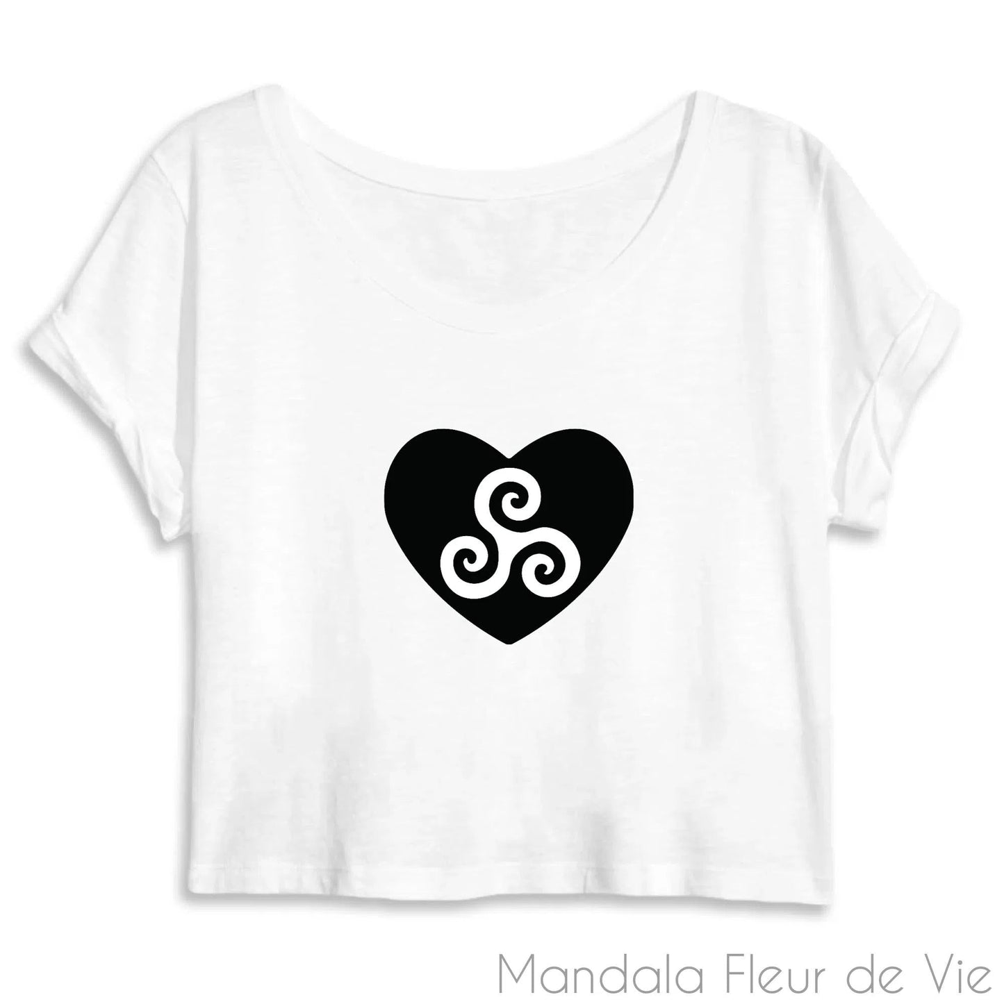 Crop Top Femme Mandala Coeur Triskel