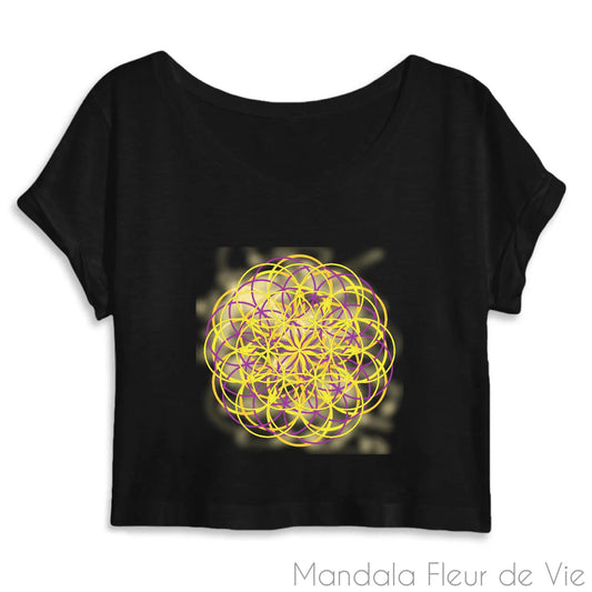 Crop Top Femme "Feu d'Artifice Fleurs de Vie"