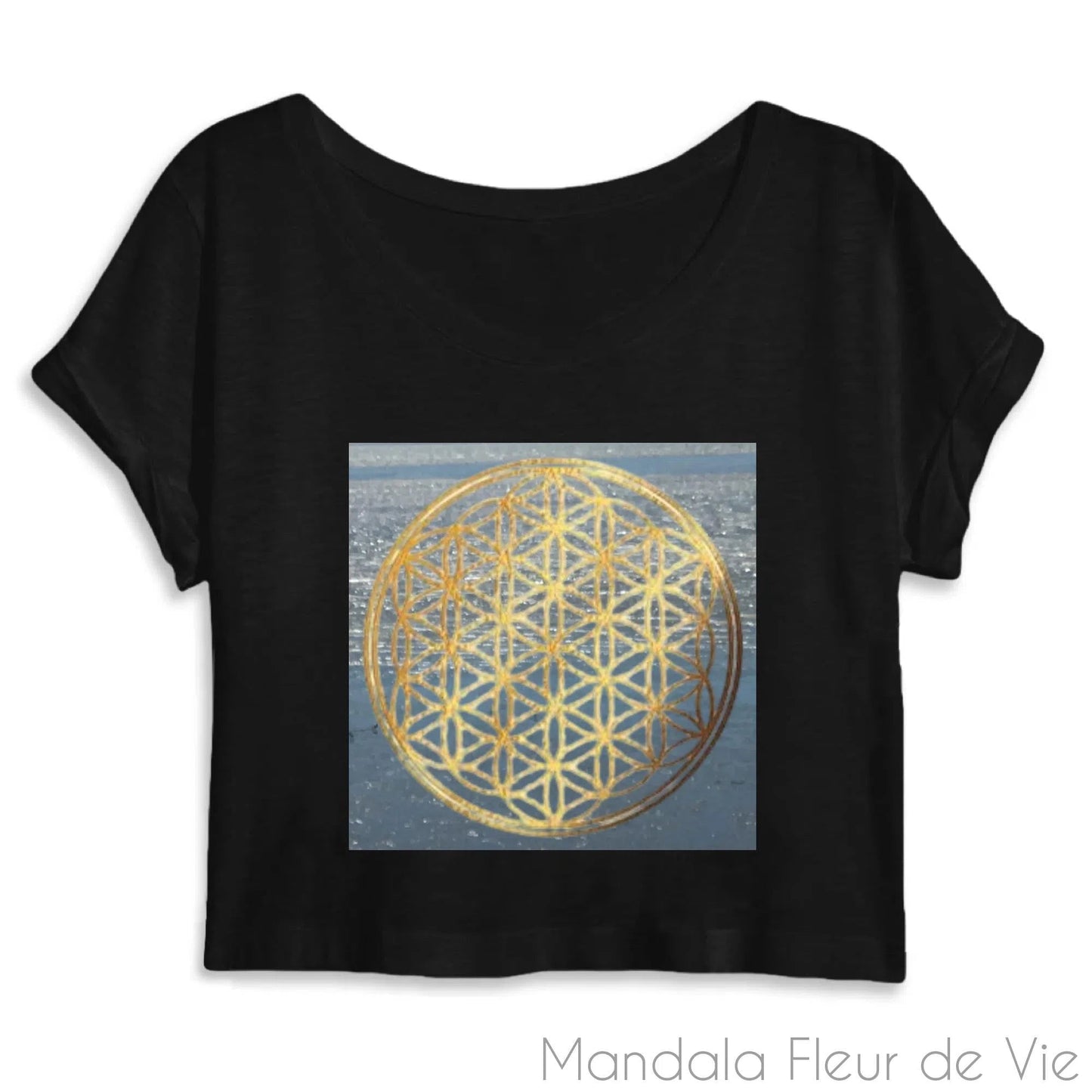 Crop Top Femme "Fleur de Vie sur l'Eau"