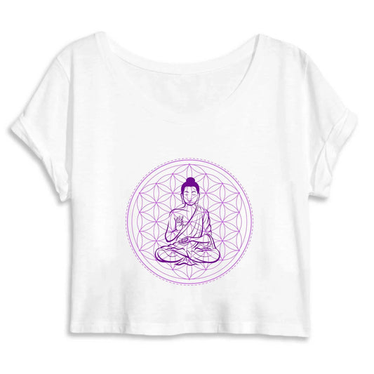 Crop Top Femme imprimé Bouddha Mandala Fleur de Vie Mandala Fleur de vie