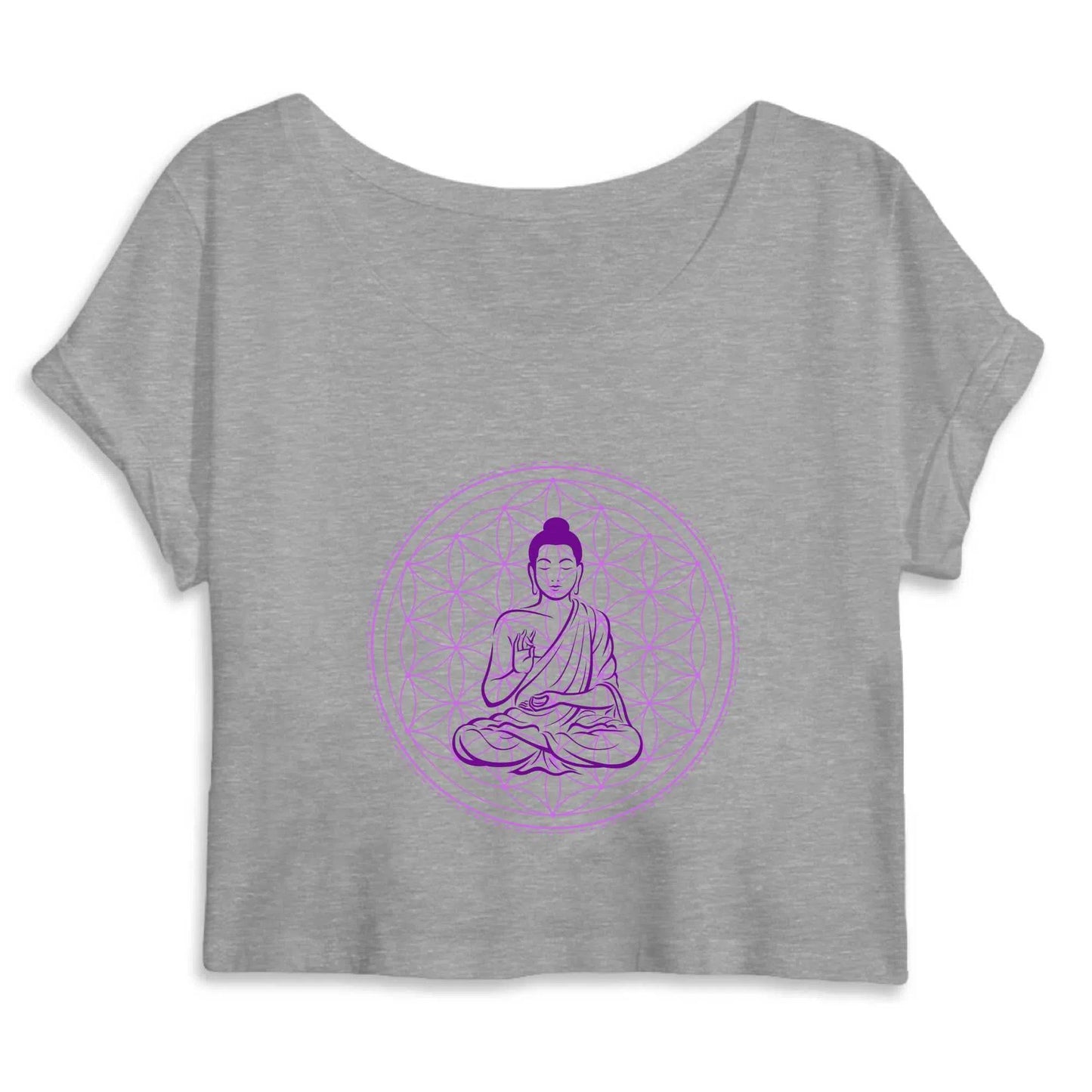 Crop Top Femme imprimé Bouddha Mandala Fleur de Vie Mandala Fleur de vie