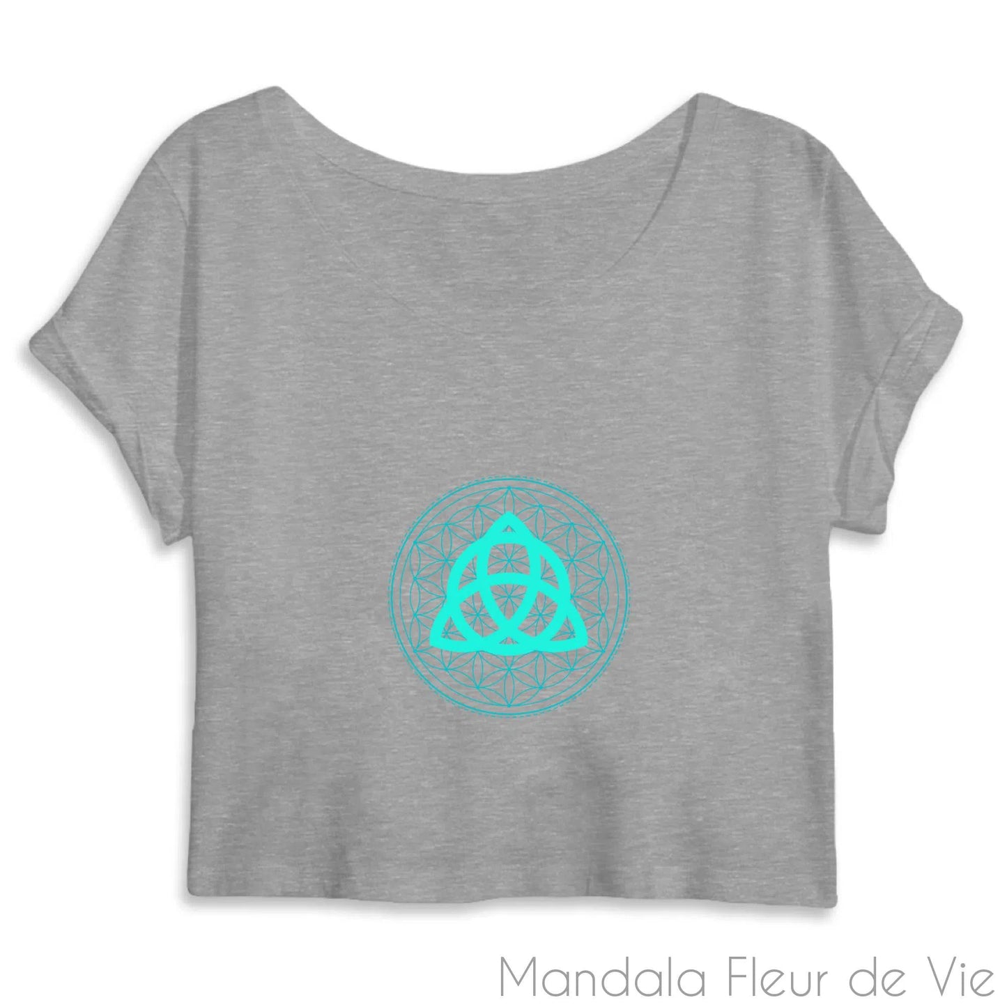 Crop Top Fleur de Vie Triquetra Turquoise