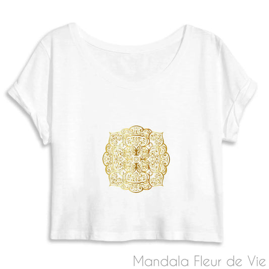 Crop Top Mandala Fleur Or