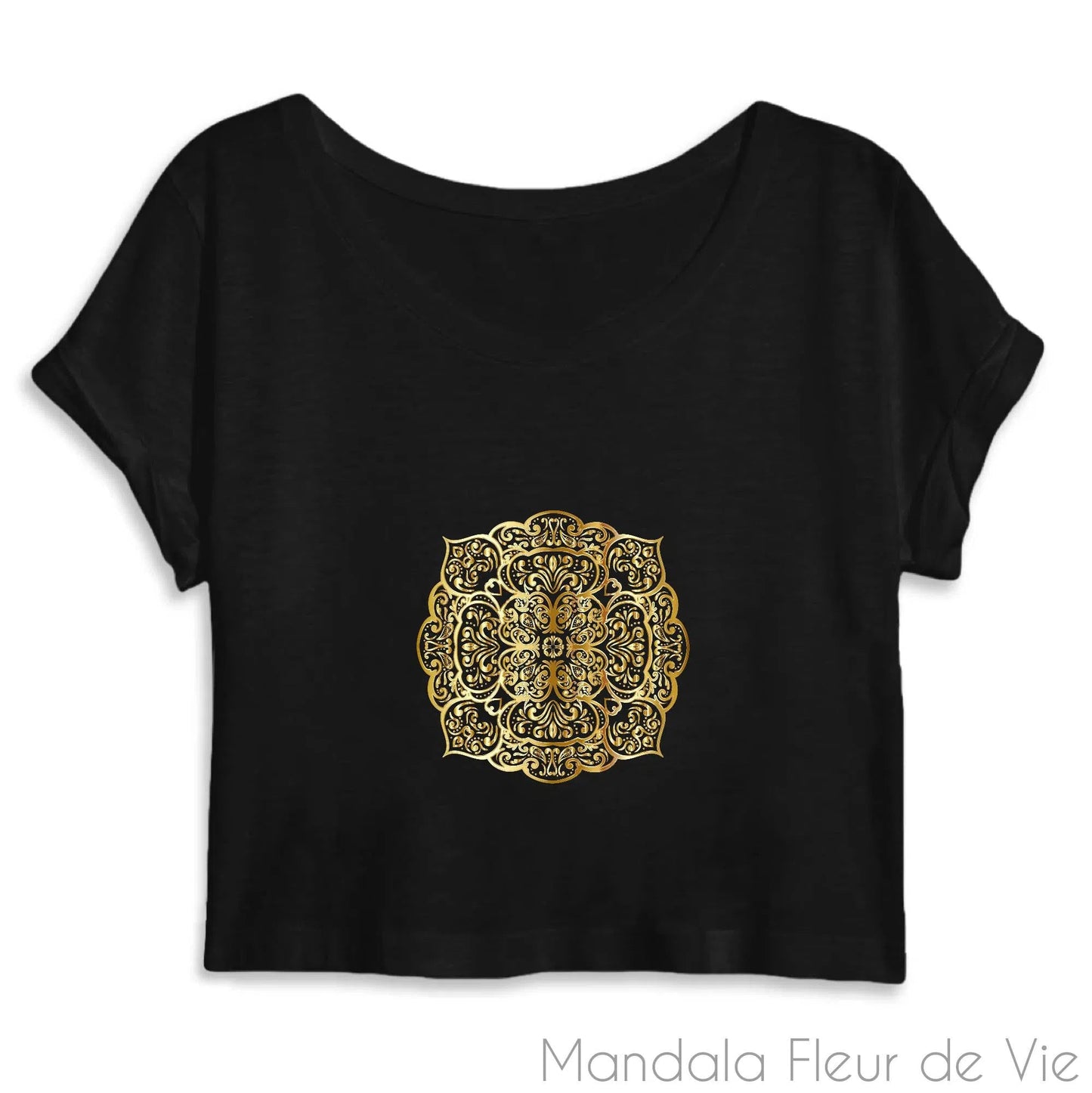 Crop Top Mandala Fleur Or