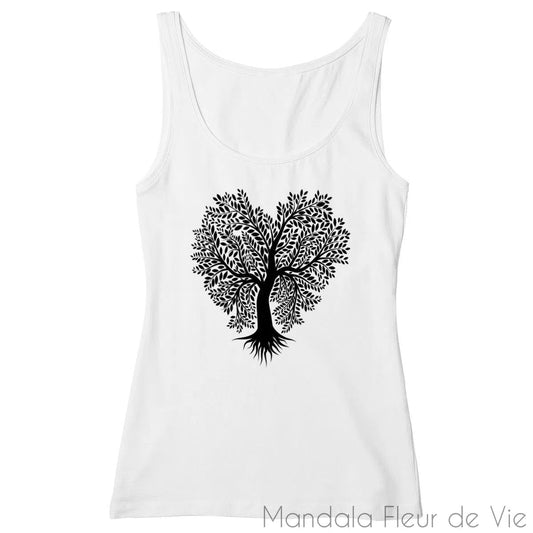 Débardeur Femme Arbre de Vie Cœur - Mandala Fleur de vie