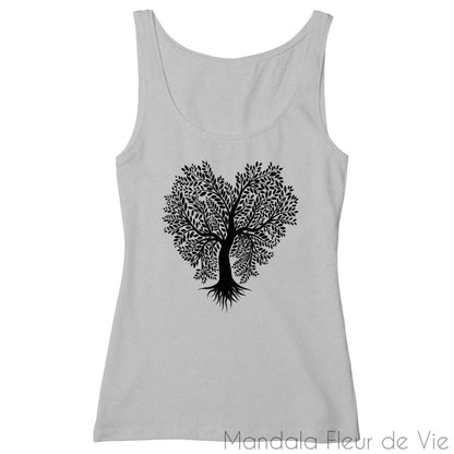 Débardeur Femme Arbre de Vie Cœur - Mandala Fleur de vie